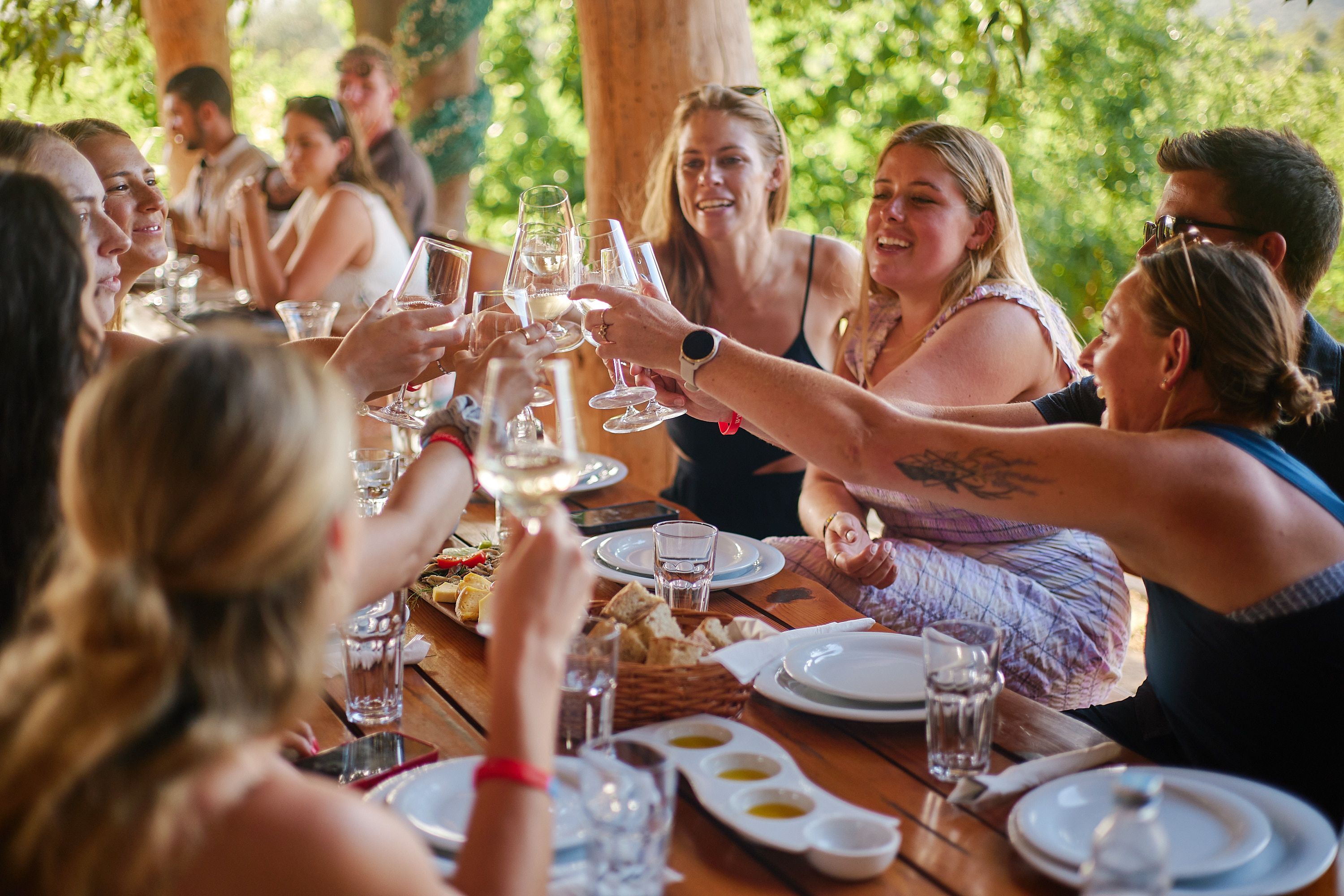 Vineyard yoga and wine tasting